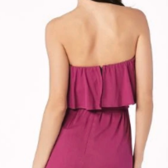 🔥LAST ONE🔥XL -Strapless Midi Dress -Sash-Plum - Picture 3 of 4